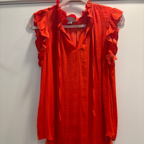 Cupcakes & Cashmere Red Sleeveless Ruffle Blouse - Picture 1 of 4